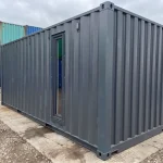 20 Fuß Container mit Garagen-Rolltor – Anthrazitgrau