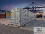 40 Fuß High Cube Open Side Container – Fenstergrau