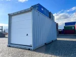 20 Fuß Containergarage mit Rolltor Sektionaltor Fenster Grau RAL 7040 – Bild 3