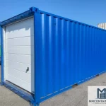 20 Fuß Containergarage mit Rolltor RAL 5010 Enzianblau